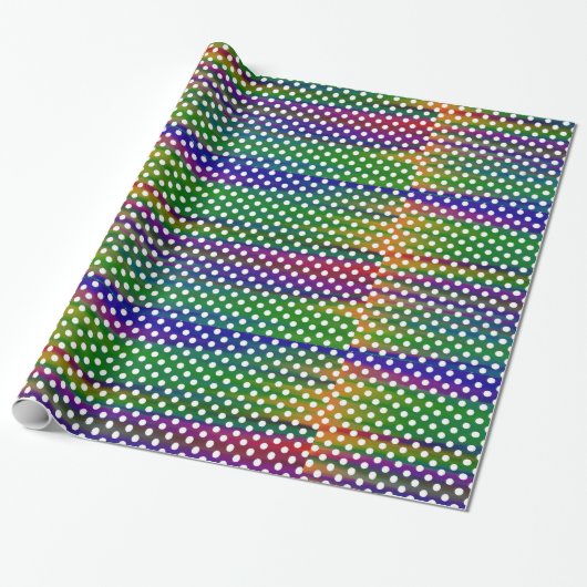 Papier Cadeau Motif Polka coloré (Déroulé)