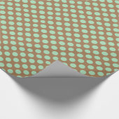 Papier Cadeau Motif Polkadot Mint Et Brun (Coin)