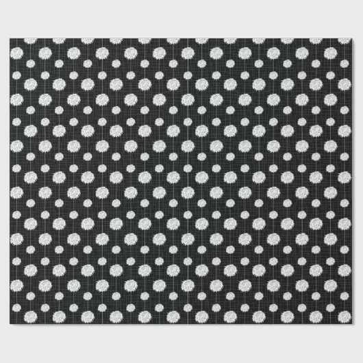 Papier Cadeau Motif Pom Pom Pom-pom girl noir (Plat)