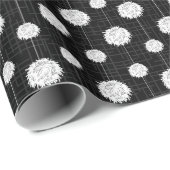 Papier Cadeau Motif Pom Pom Pom-pom girl noir (Coin rond)