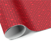 Papier Cadeau Motif populaire de cœurs rouges (Coin rond)