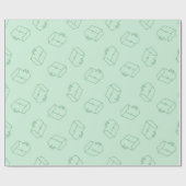 Papier Cadeau Motif porte-documents vert (Plat)
