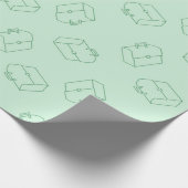 Papier Cadeau Motif porte-documents vert (Coin)