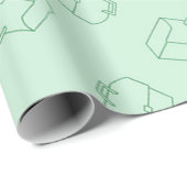 Papier Cadeau Motif porte-documents vert (Coin rond)