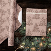 Papier Cadeau Motif Posh Tree | Glam Rose Gold Blush Noël