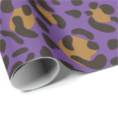 Papier Cadeau Motif Poster de animal Leopard Jaguar (Coin rond)
