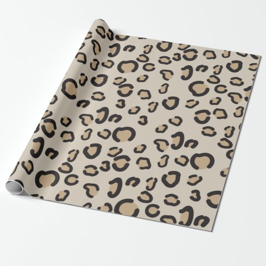 Papier Cadeau Motif Poster de animal Leopard moderne (Déroulé)