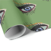 Papier cadeau Motif pour oeil bleu (Coin rond)
