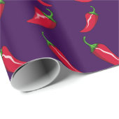 Papier Cadeau motif pourpre de poivrons de piment (Coin rond)