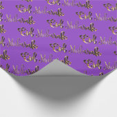 Papier Cadeau Motif pourpre élégant des textes d'or d'Eid (Coin)