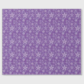 Papier Cadeau Motif pourpre et blanc de flocon de neige (Plat)