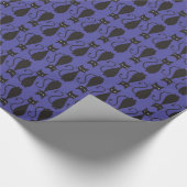 Papier Cadeau Motif pourpre et noir de chat de Goth (Coin)