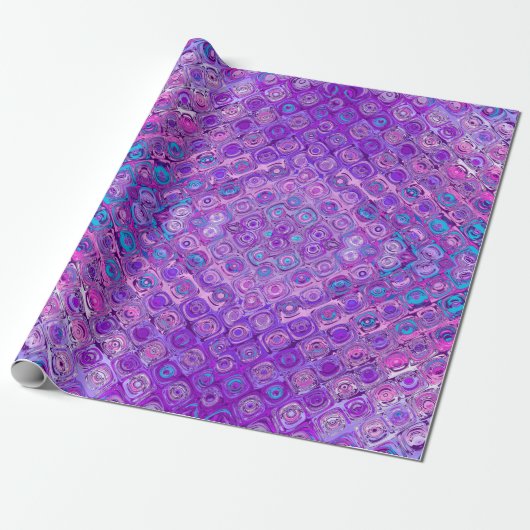Papier Cadeau Motif pourpre psychédélique multicolore (Déroulé)