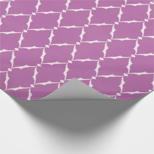 Papier Cadeau Motif pourpre texturisé chic moderne de chevron (Coin)