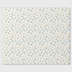 Papier Cadeau Motif Prairie Fleur Sauvage Jardin Botanique Flora