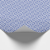 Papier Cadeau Motif principal grec de bleu royal (Coin)
