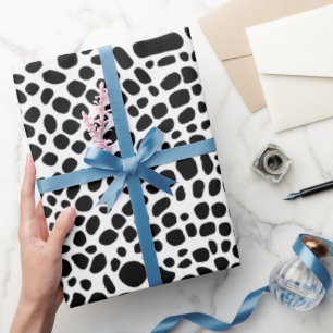 Papier Cadeau Motif Psychédélique Noir Et Blanc