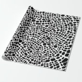 Papier Cadeau Motif Psychédélique Noir Et Blanc (Déroulé)