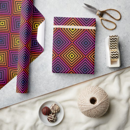 Papier Cadeau Motif psychédélique Rainbow Chevron (Artisanat)