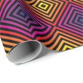 Papier Cadeau Motif psychédélique Rainbow Chevron (Coin rond)