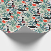 Papier Cadeau Motif Puffin Beige Chaud (Coin)