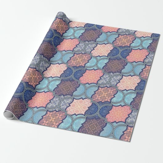 Papier Cadeau Motif Quatrefoil (Déroulé)