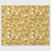 Papier Cadeau Motif Quatrefoil Gold Marocain (Plat)