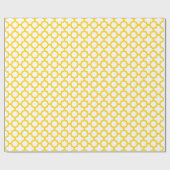 Papier Cadeau Motif Quatrefoil jaune (Plat)