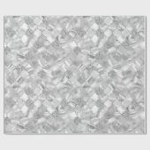 Papier Cadeau Motif Quatrefoil Marocain Argent (Plat)