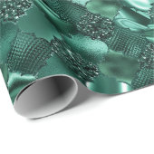 Papier Cadeau Motif Quatrefoil Marocain Vert foncé (Coin rond)