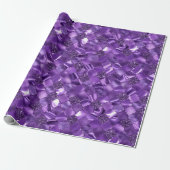 Papier Cadeau Motif Quatrefoil Marocain violet foncé (Déroulé)