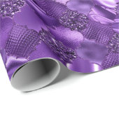 Papier Cadeau Motif Quatrefoil Marocain violet foncé (Coin rond)