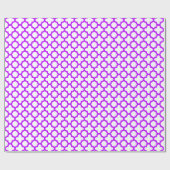 Papier Cadeau Motif Quatrefoil violet électrique (Plat)