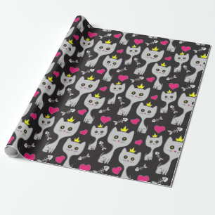 Papier Cadeau Motif Queen Cat