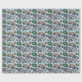Papier Cadeau Motif Raccoon (Plat)