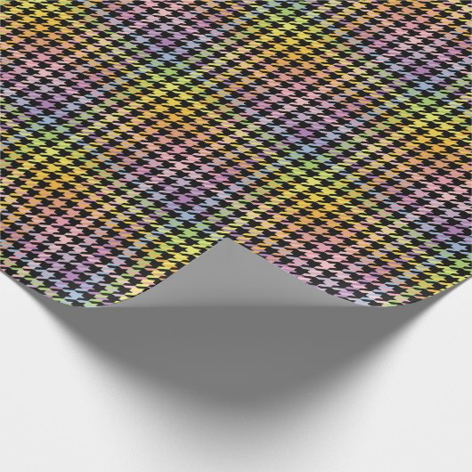 Papier Cadeau Motif Rainbow Houndstooth (Coin)