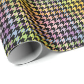 Papier Cadeau Motif Rainbow Houndstooth (Coin rond)