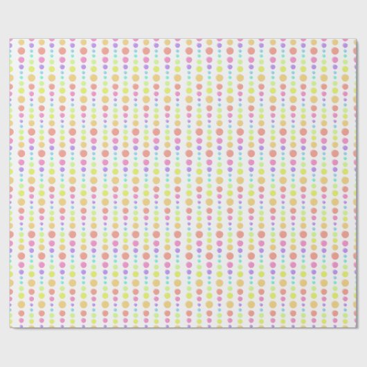 Papier Cadeau Motif Rainbow Pastel Dots (Plat)