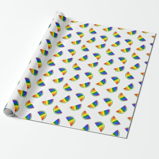 Papier Cadeau Motif Rainbow Watermelon (Déroulé)