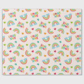 Papier Cadeau Motif Rainbows & Clouds (Plat)