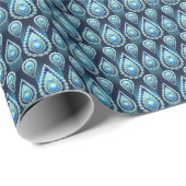 Papier Cadeau Motif Raindrop Vintage (Coin rond)