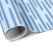 Papier Cadeau Motif rayé bleu clair (Coin rond)