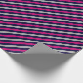 Papier Cadeau Motif rayé bleu-noir mou (Coin)