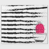 Papier Cadeau Motif rayé Cactus rose (Plat)