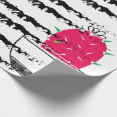 Papier Cadeau Motif rayé Cactus rose (Coin)
