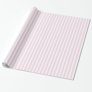 Papier Cadeau Motif rayé de rose et blanc