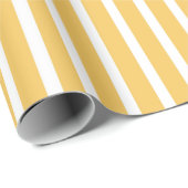 Papier Cadeau Motif rayé jaune clair et blanc  (Coin rond)