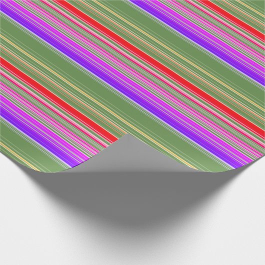 Papier Cadeau Motif rayé multicolore (Coin)
