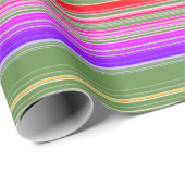 Papier Cadeau Motif rayé multicolore (Coin rond)