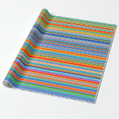 Papier Cadeau Motif rayé multicolore (Déroulé)